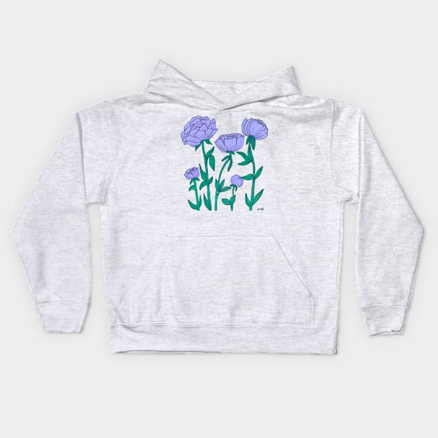 Peonies Kids Hoodie by LuvbuzzArt